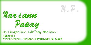 mariann papay business card